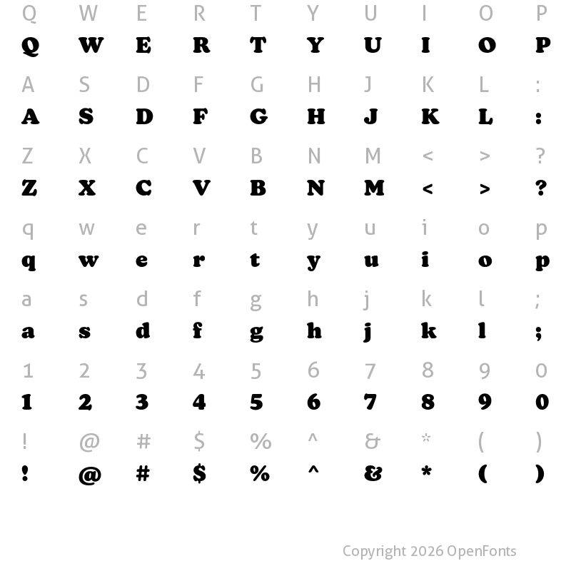 Character Map of New Kansas Black