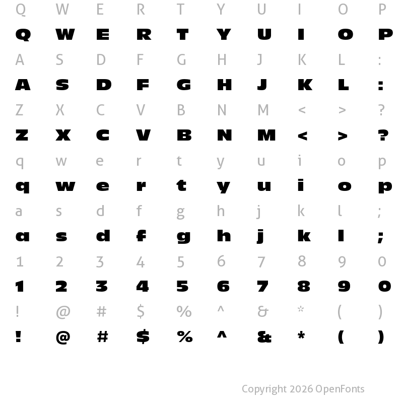 Character Map of New Nord Extended Heavy