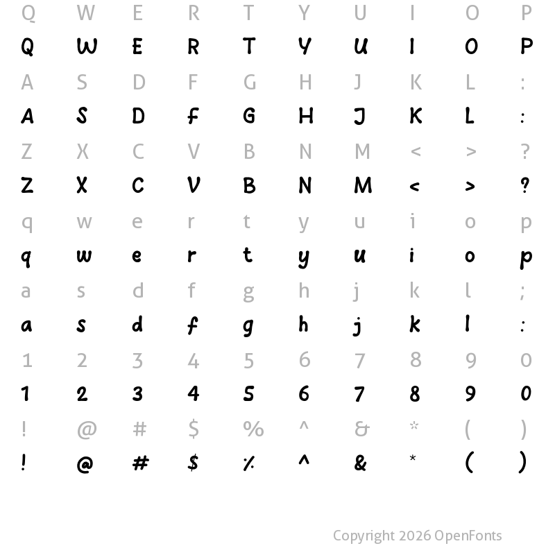 Character Map of New Ramen Regular