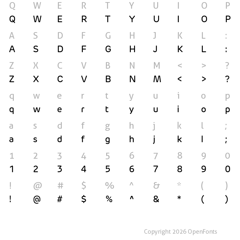 Character Map of New Rubrik Edge Medium