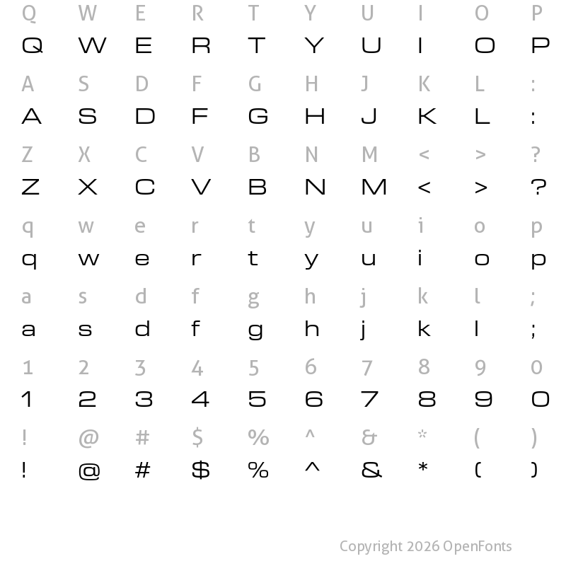 Character Map of New Science Regular Extended