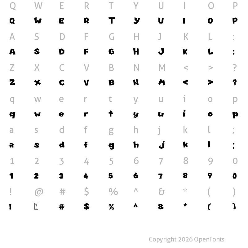 Character Map of New Super Mario Font U Regular