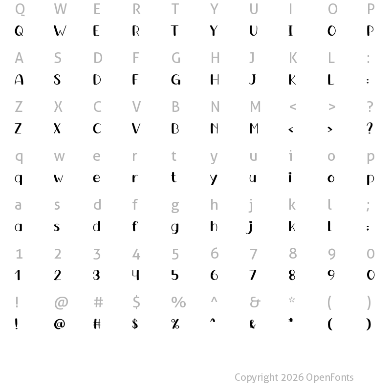 Character Map of New Year Regular