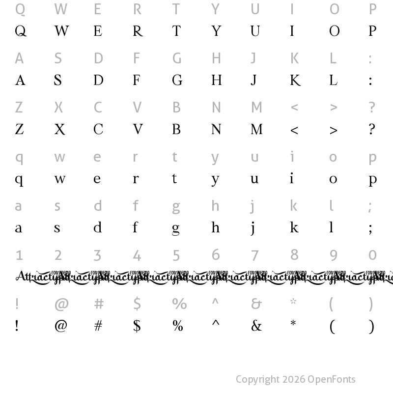 Character Map of New_Platinum Regular