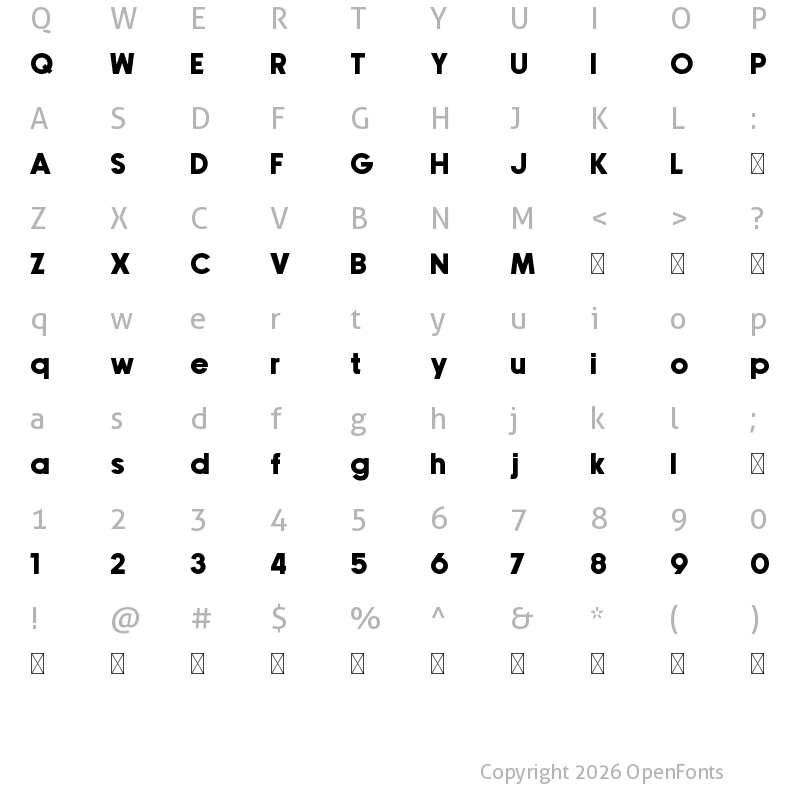 Character Map of Newake Demo