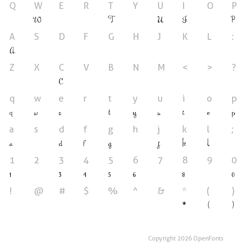 Character Map of NewCuisine ?