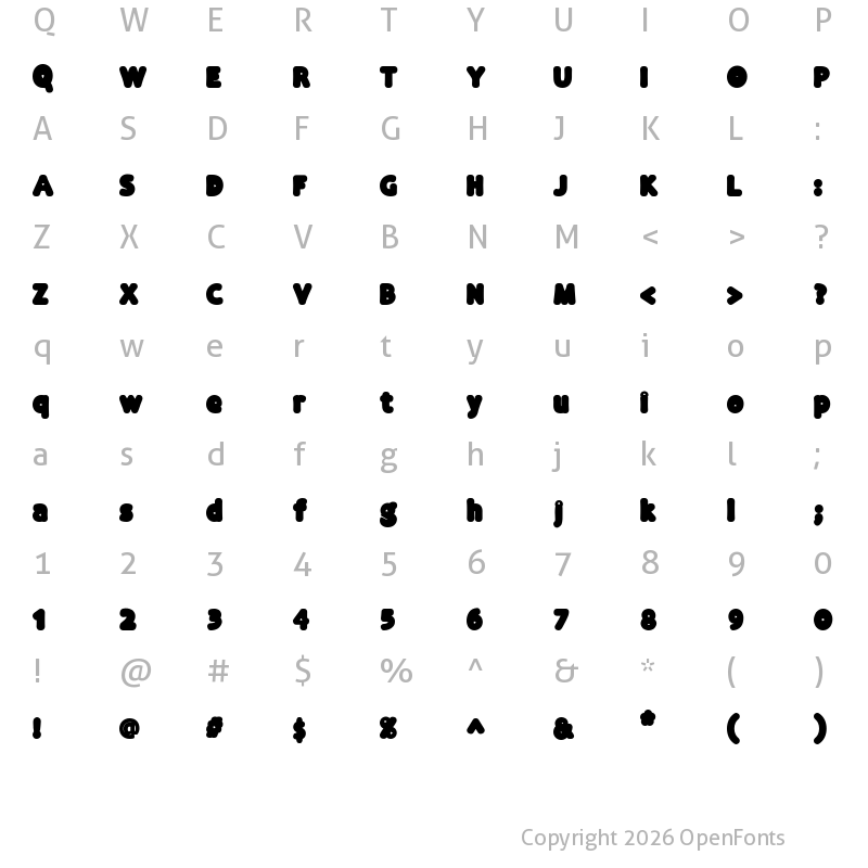 Character Map of NewKids Regular