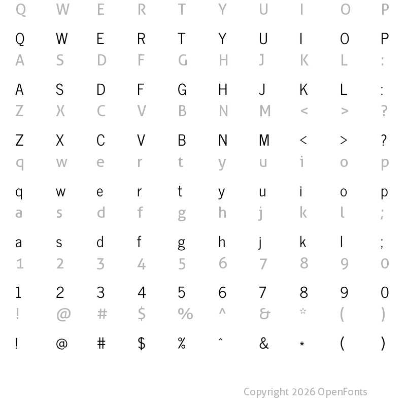 Character Map of News Cycle Regular