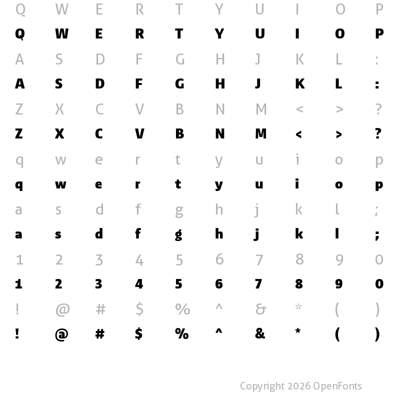 Character Map of NewsSans Black