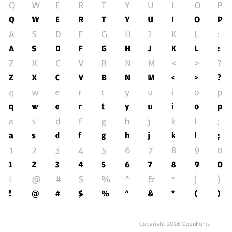 Character Map of NewsSector Amplitude Bold