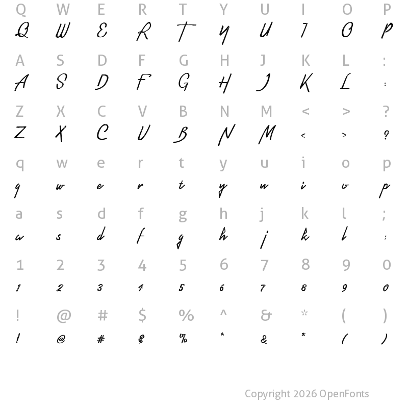 Character Map of Newyork trace Newyork trace