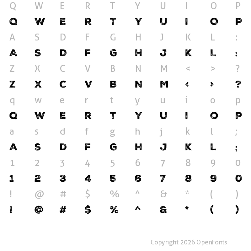 Character Map of Nexa Rust Sans Black 2