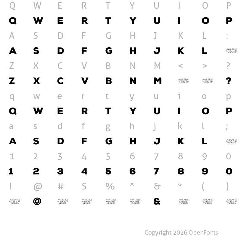 Character Map of Nexa Rust Sans Black