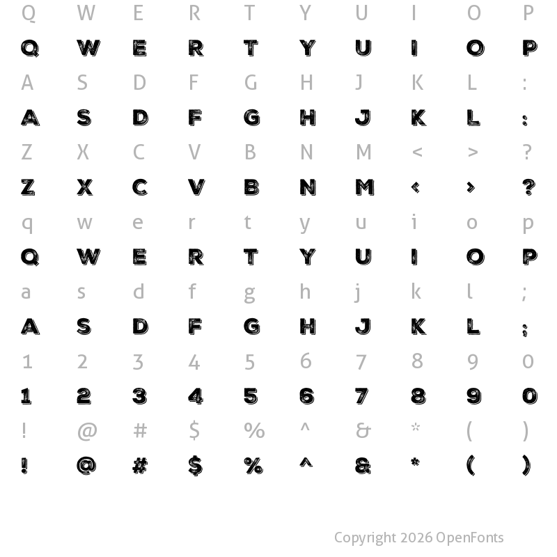 Character Map of Nexa Rust Sans Black Shadow 2