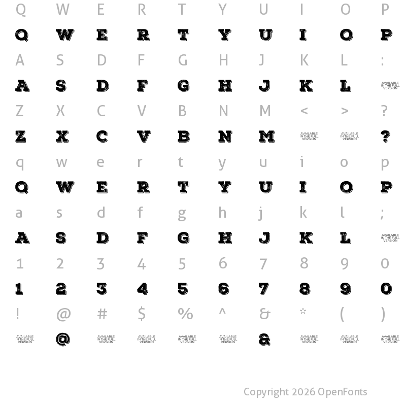 Character Map of Nexa Rust Slab Black Shadow 01