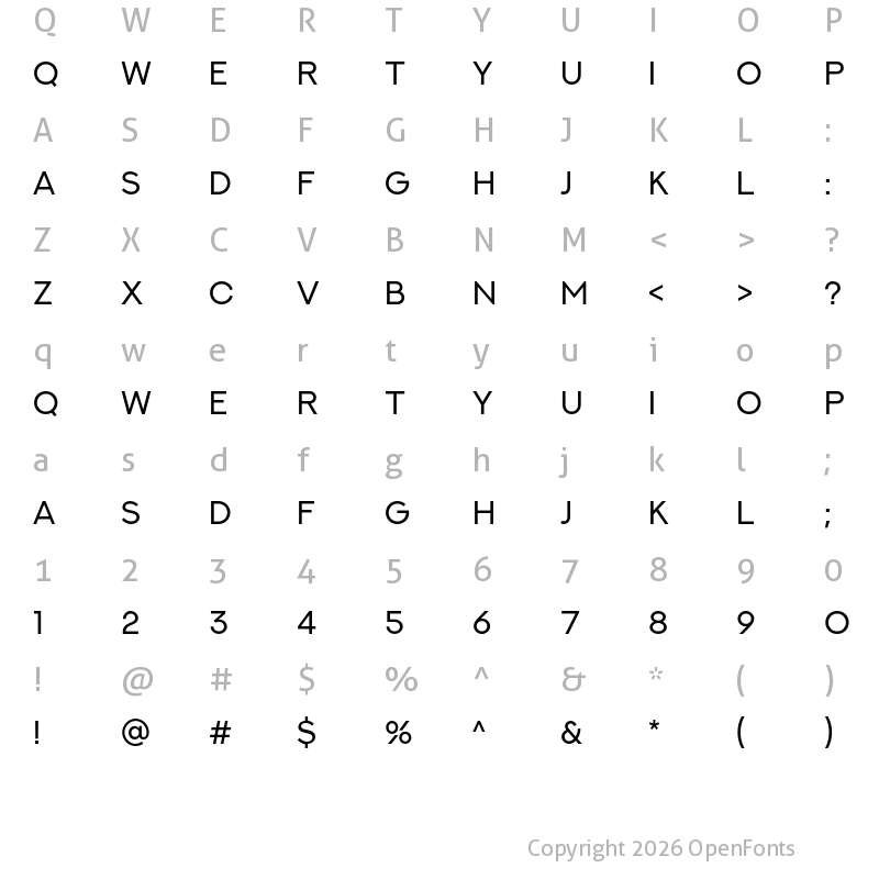 Character Map of NEXT ART Regular