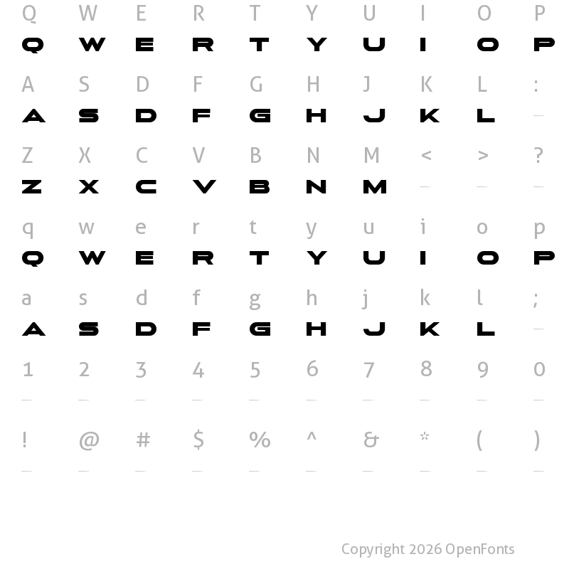 Character Map of Next Sphere Black