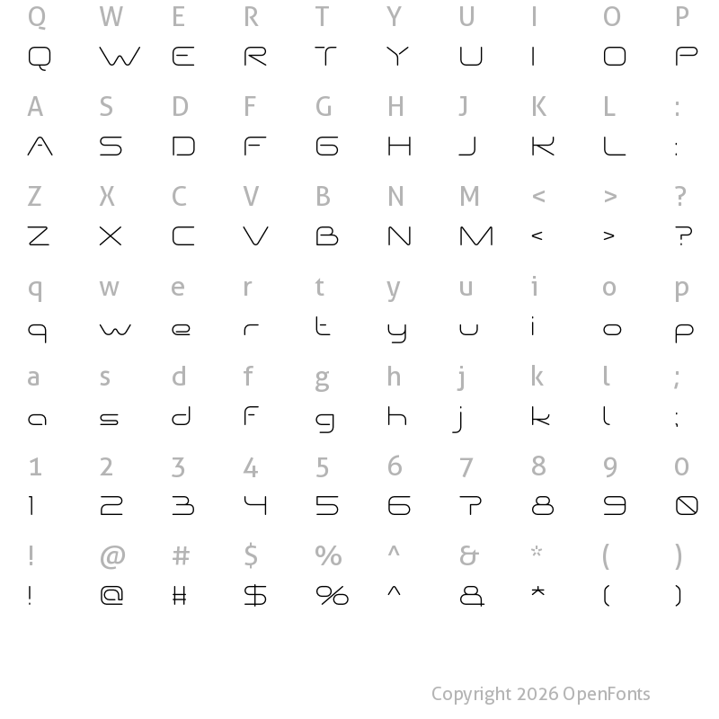 Character Map of NEXTSTEP Regular