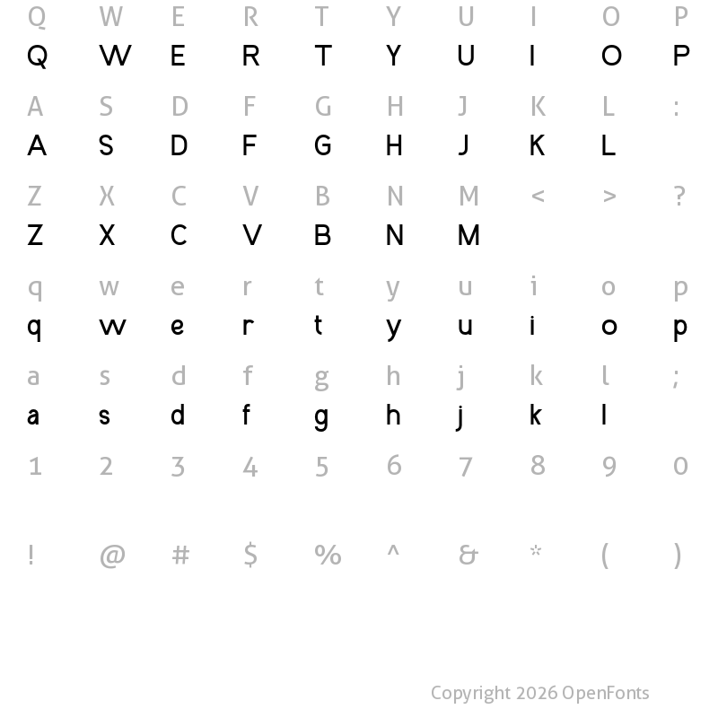 Character Map of Neylisa Regular