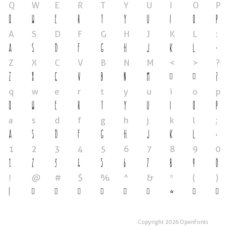 Character Map of Nfts Opensea Regular