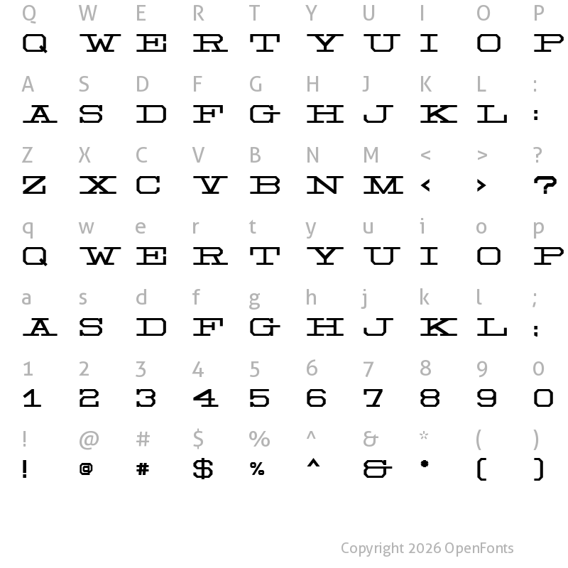 Character Map of NH Rail Bold