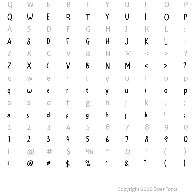 Character Map of Nice Chalk Demo Regular