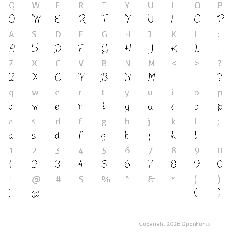 Character Map of Nice Written Regular