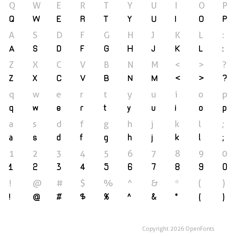 Character Map of NiceYear 100
