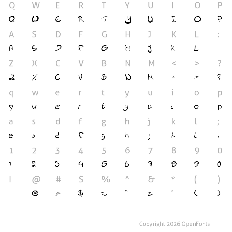 Character Map of Nieknique Regular