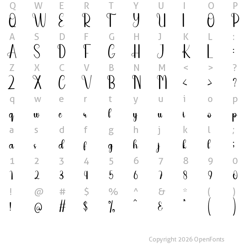 Character Map of Nightday Regular