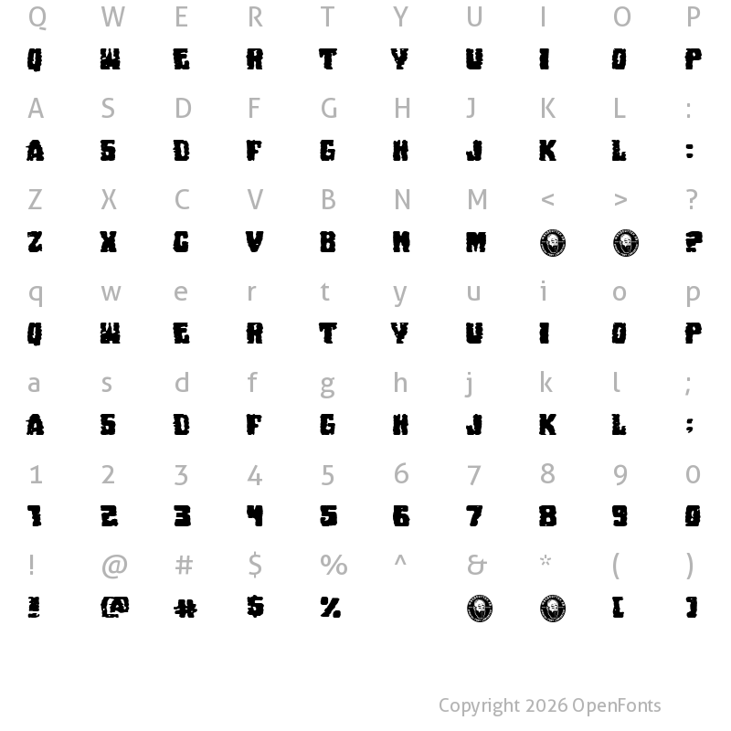 Character Map of Nightmare on Raval Streets Regular