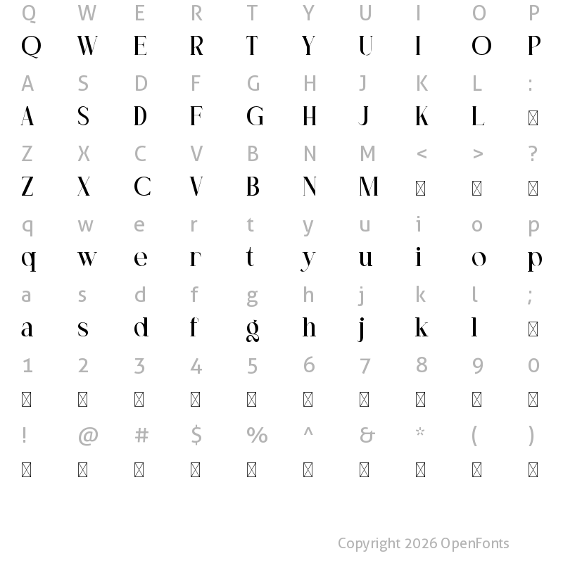 Character Map of NiguellaDemo Regular