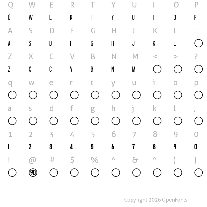 Character Map of Nike Total 90 Regular