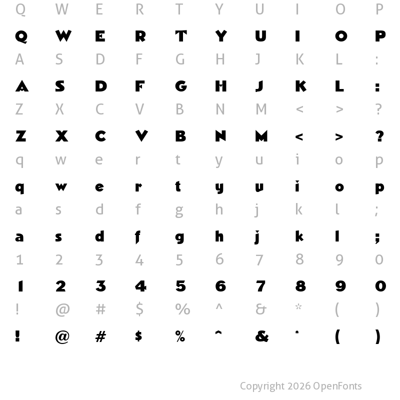 Character Map of Nimrod Regular
