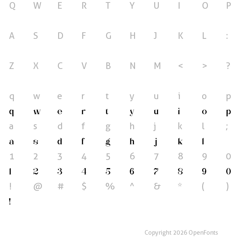 Character Map of Ningrat Regular