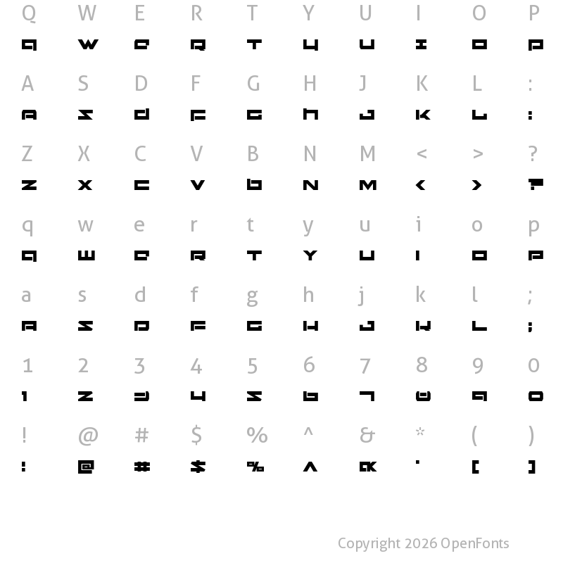 Character Map of Ninjabot Regular