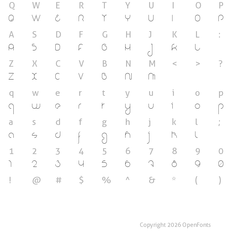 Character Map of Nioubes Light Nioubes Light