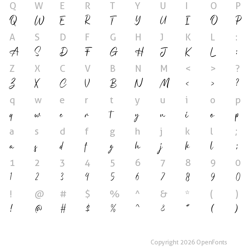 Character Map of Niquitta Mirzani Regular