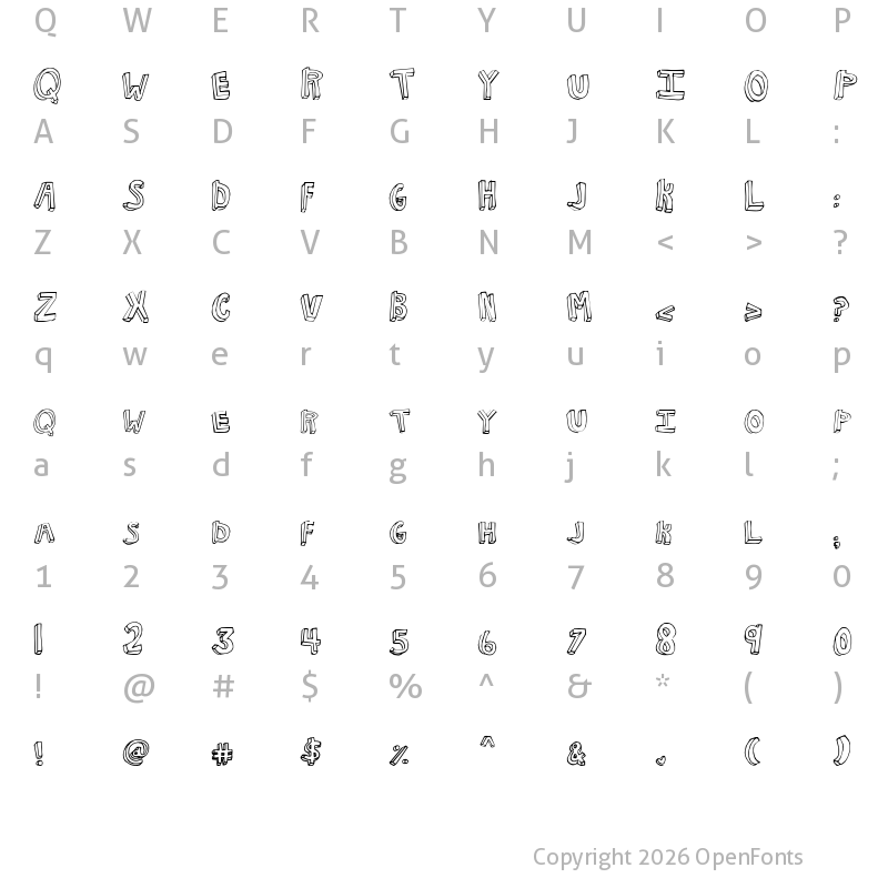 Character Map of NKOTB Fever Regular