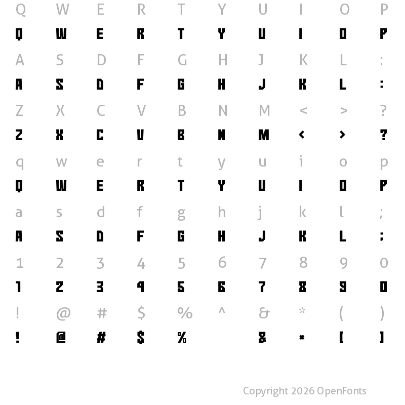 Character Map of No Continue Regular