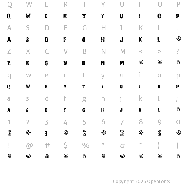 Character Map of No R3verence Regular