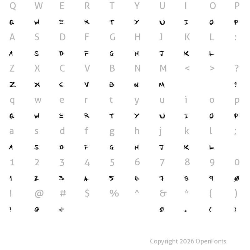 Character Map of No Running In The Halls Regular