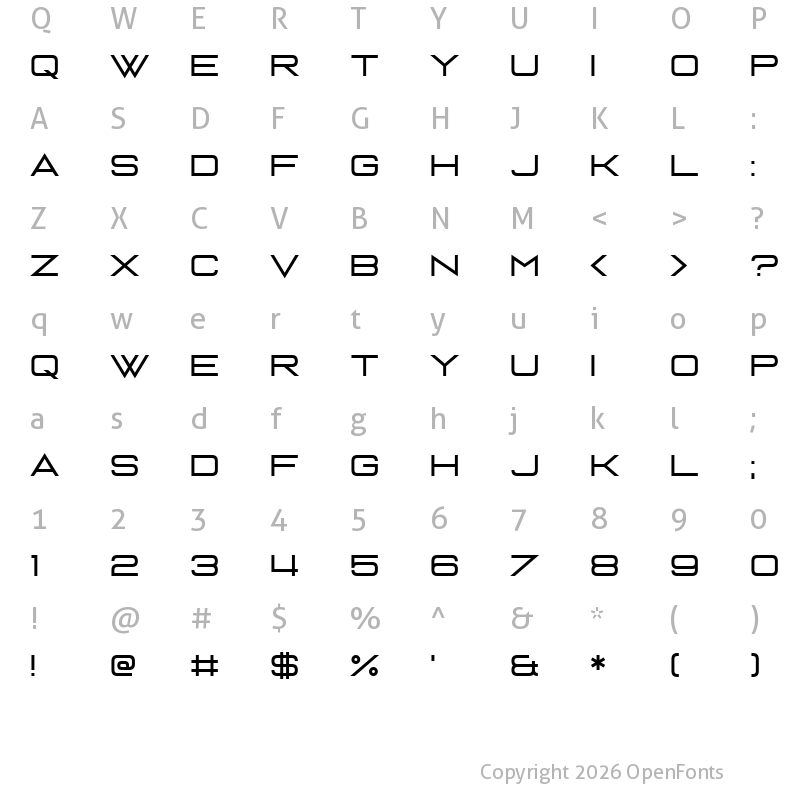 Character Map of Nobody Talks Regular