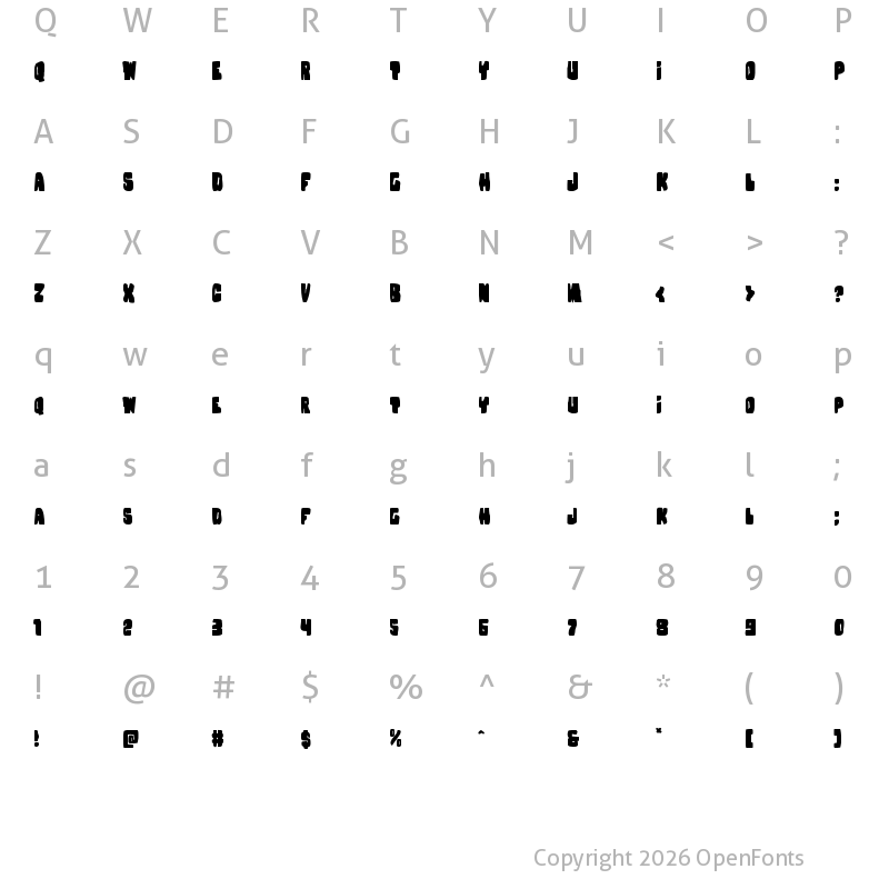 Character Map of Nobody's Home Regular