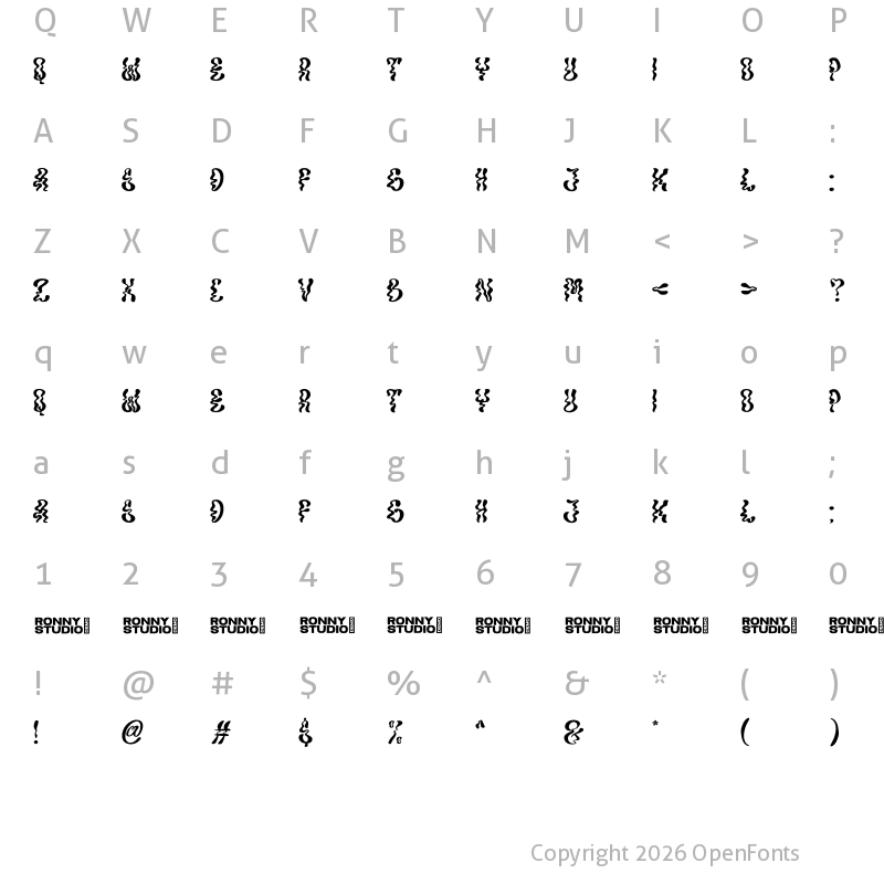 Character Map of Nockwell Regular