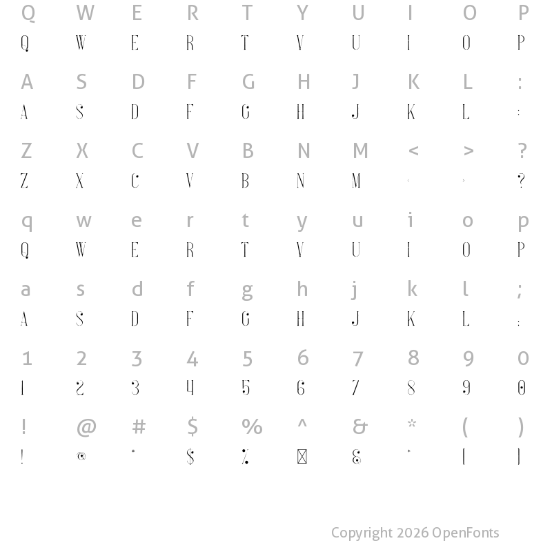 Character Map of Noelle Regular