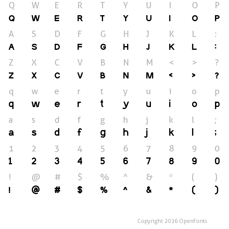 Character Map of Noev Bold