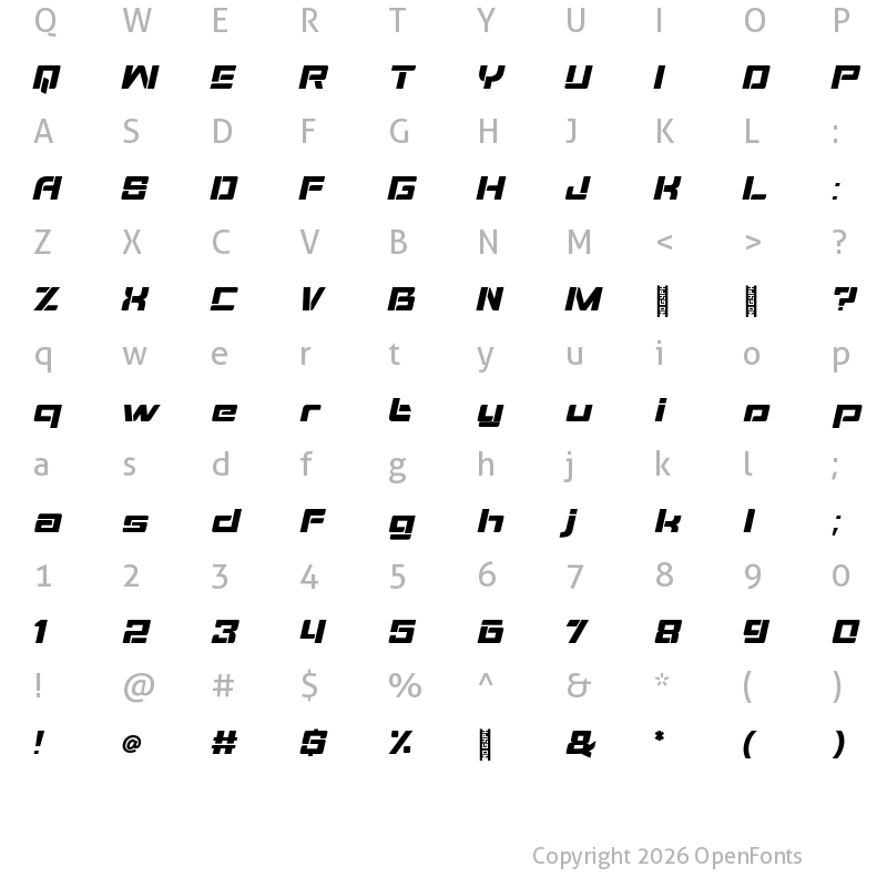Character Map of Noize Sport Free Vertion Regular