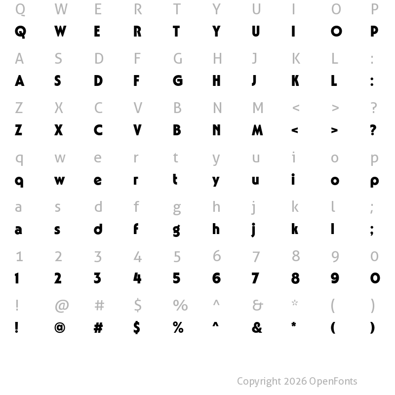 Character Map of Noland Bold