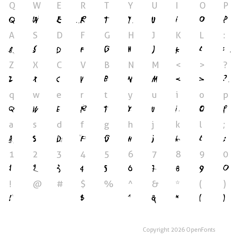 Character Map of Nollapiste Regular
